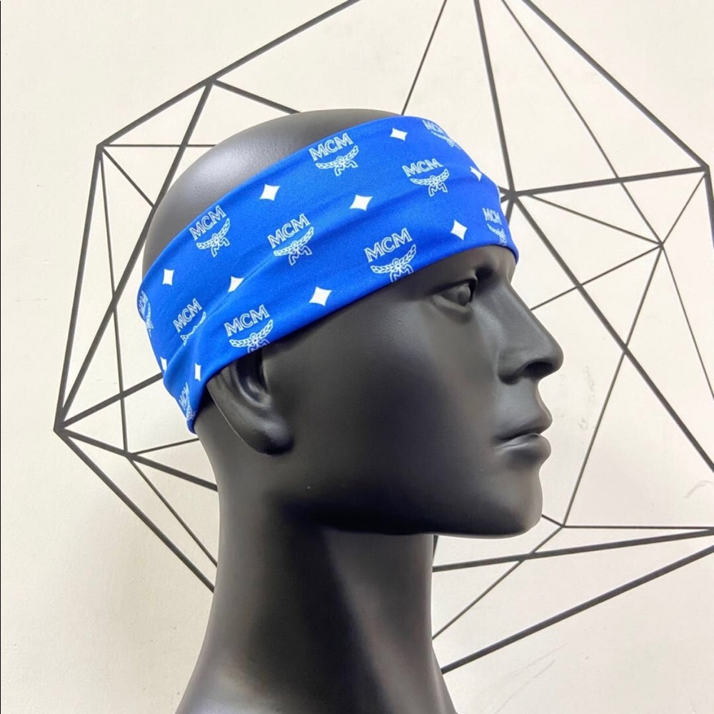 Blue and white headband